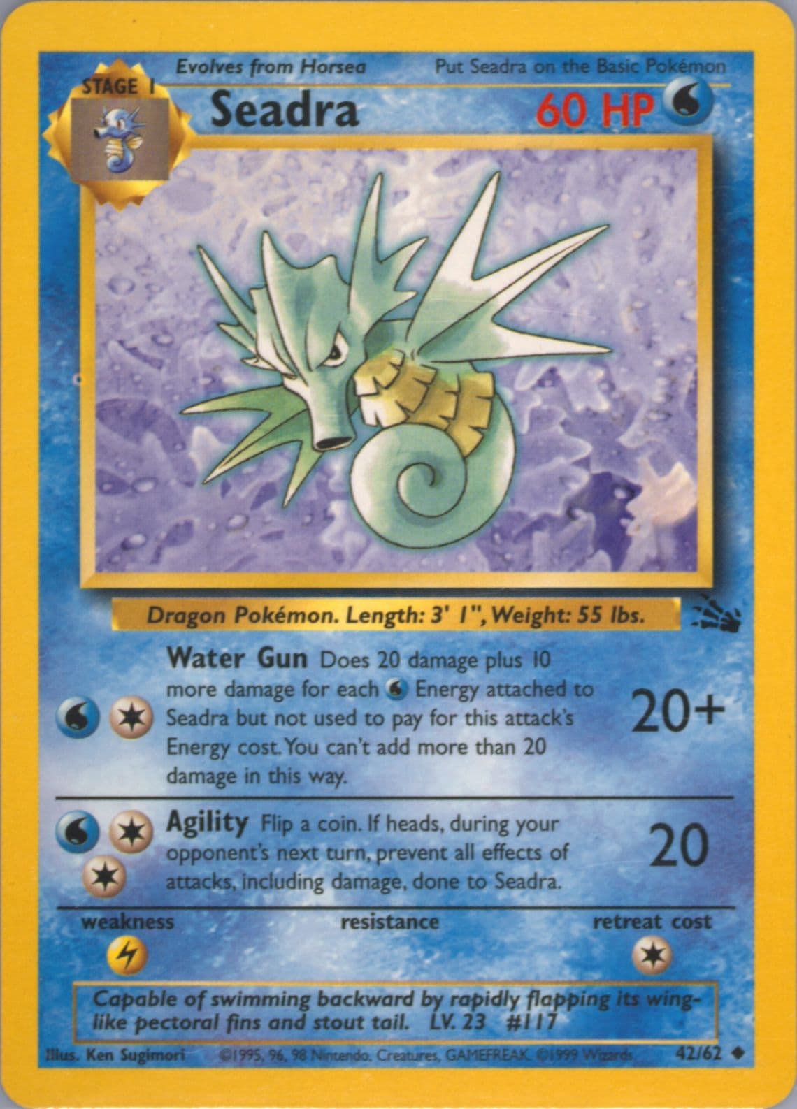 Seadra (42) 1999 Pokemon Fossil