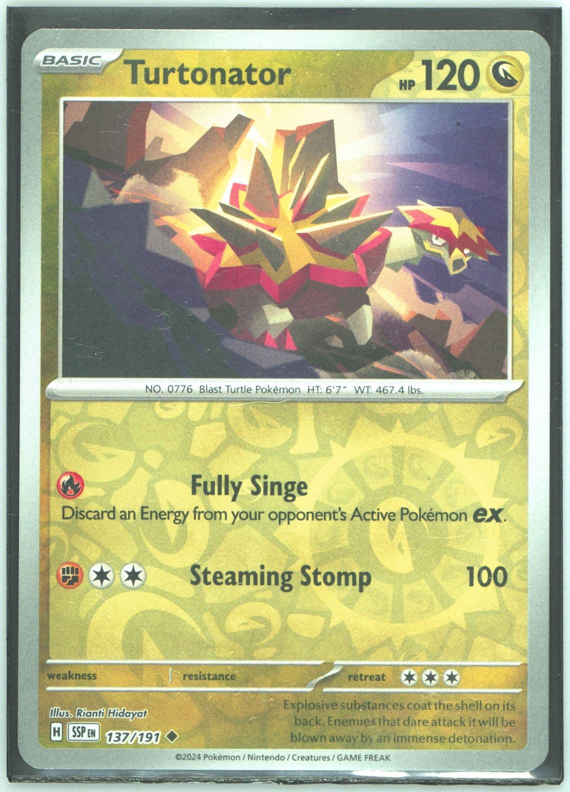 Turtonator Reverse Holo (137) 2024 Pokemon Ssp EN-Surging Sparks