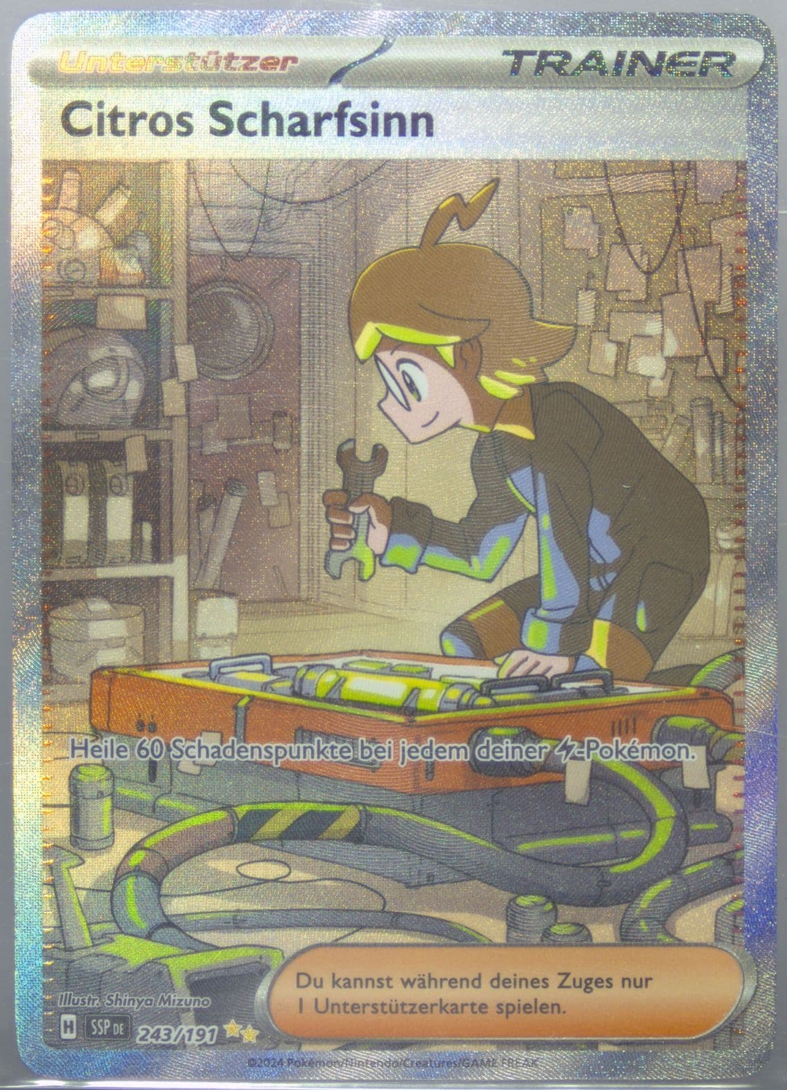 Clemont's Quick Wit Special Illustration Rare (243) 2024 Pokemon German Ssp de-Surging Sparks