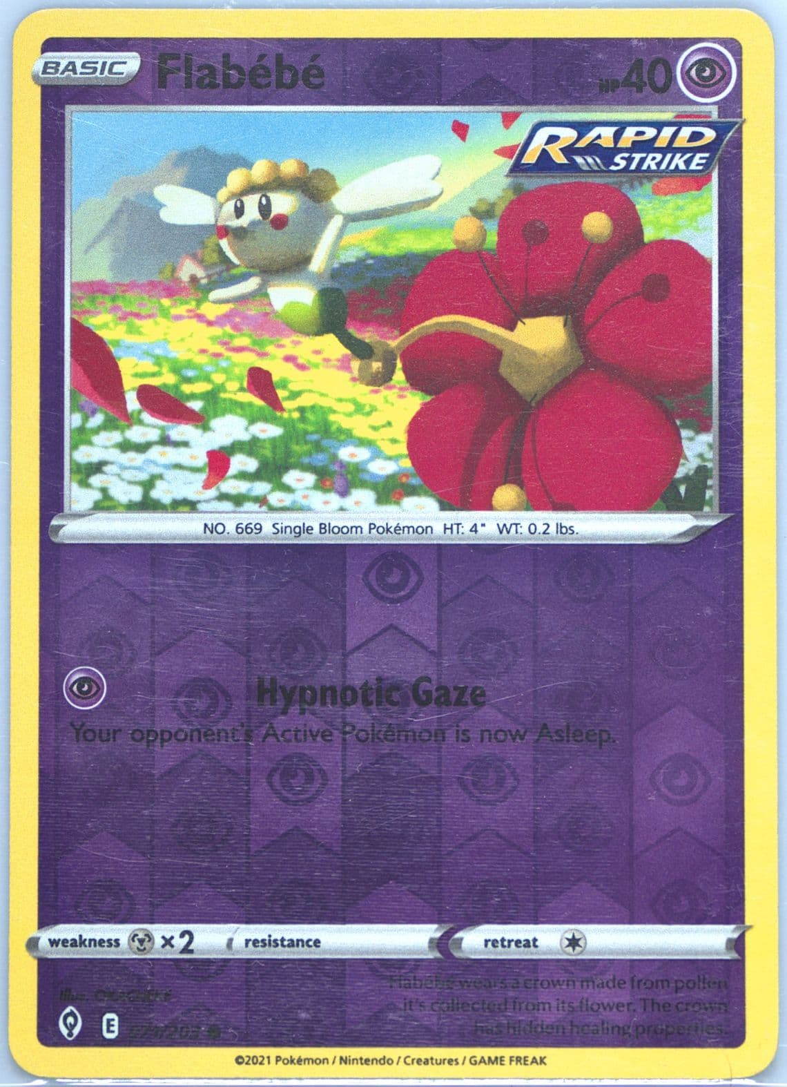 Flabebe-Reverse Foil (071) 2021 Pokemon Sword & Shield Evolving Skies