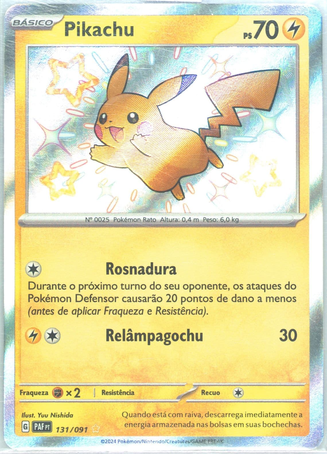 Pikachu Shiny Rare (131) 2024 Pokemon Portuguese Paf PT-Paldean Fates
