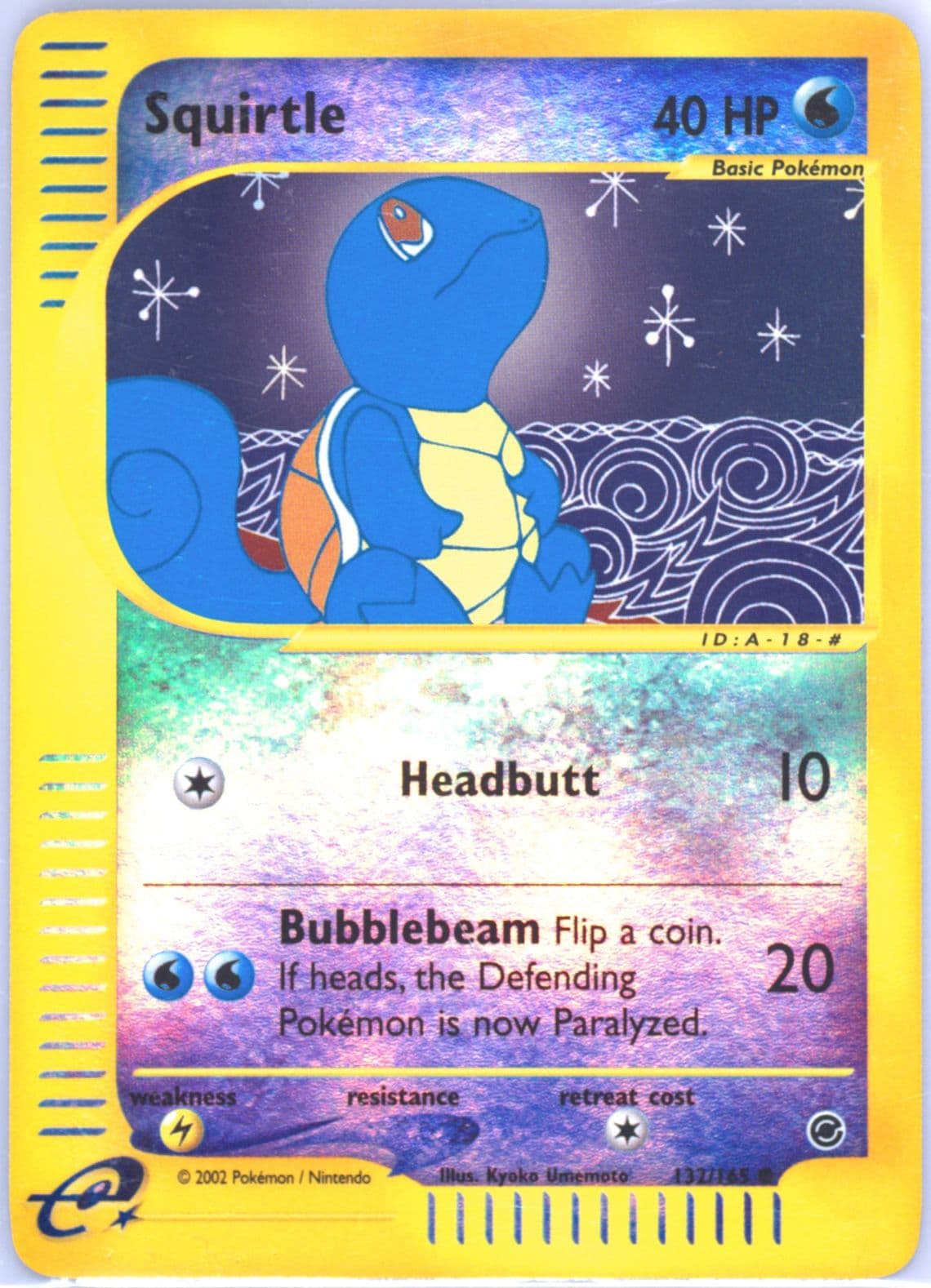 Squirtle-Reverse Foil (132) 2002 Pokemon Expedition