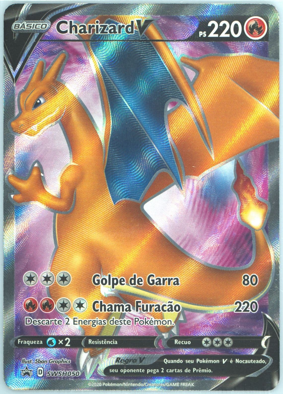 Full Art/Charizard V Champion's Path Elite Trainer Box-Portuguese (050) 2020 Pokemon Swsh Black Star Promo