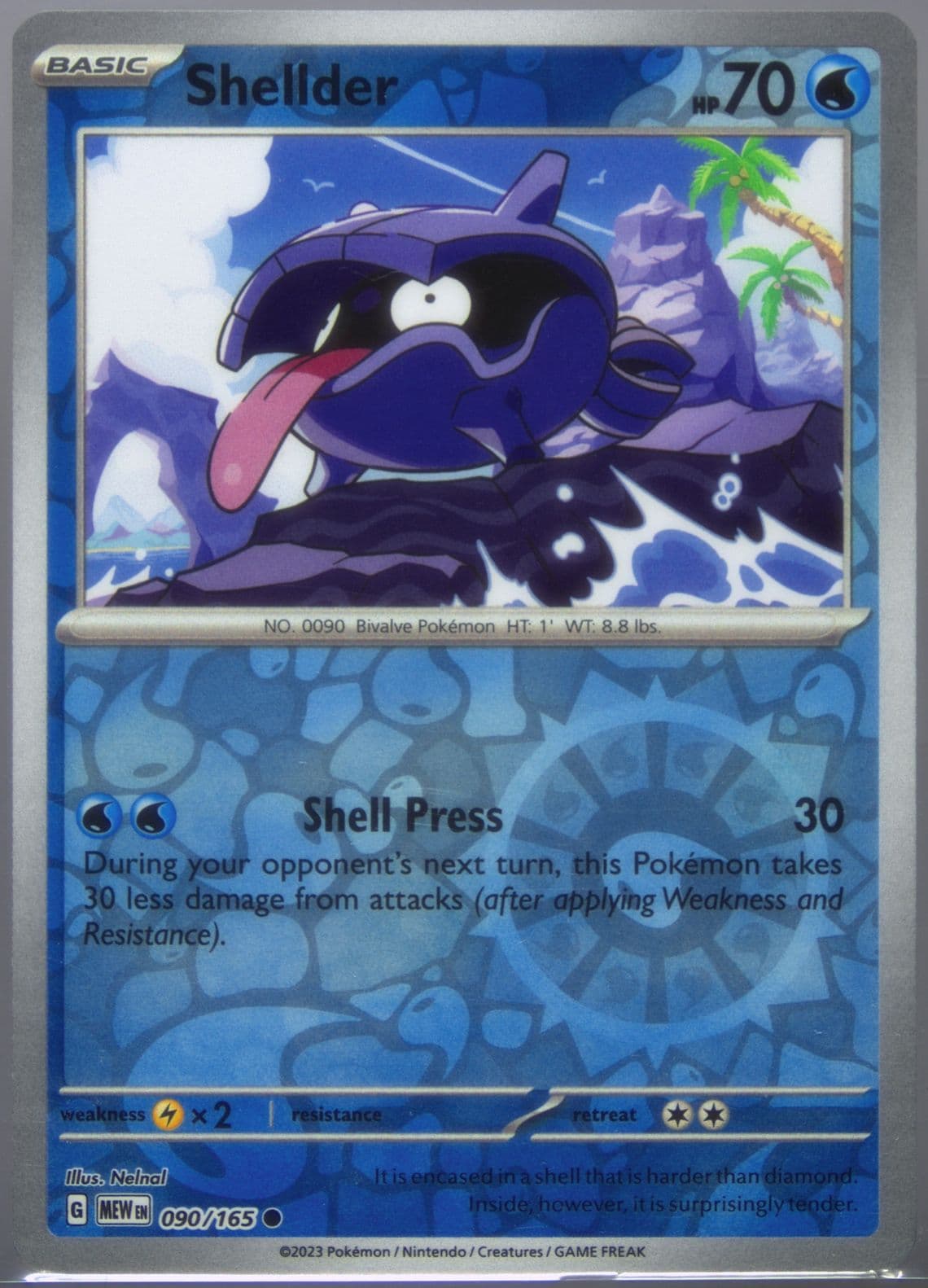 Shellder Reverse Holo (090) 2023 Pokemon Mew EN-151