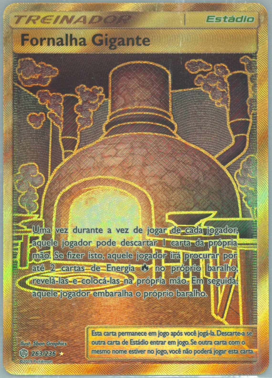 Full Art/Fornalha Gigante Portuguese-Secret (263) 2019 Pokemon Sun & Moon Cosmic Eclipse