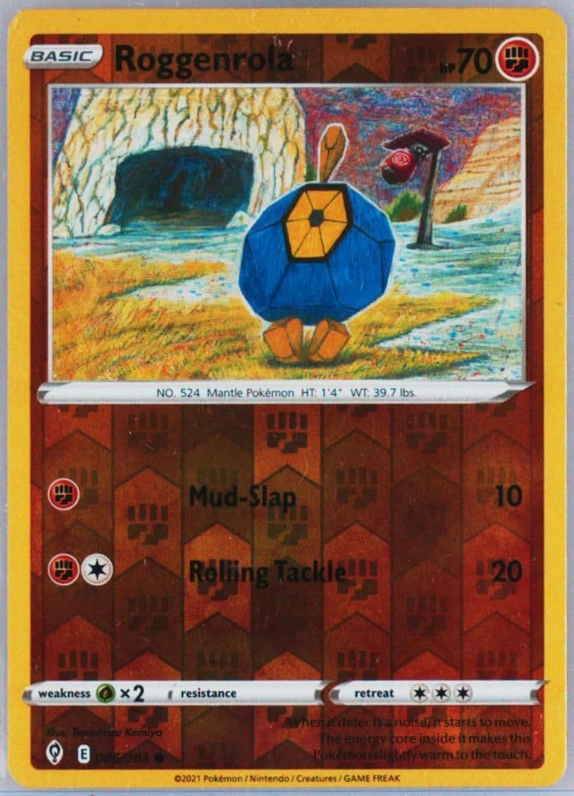 Roggenrola-Reverse Foil (086) 2021 Pokemon Sword & Shield Evolving Skies