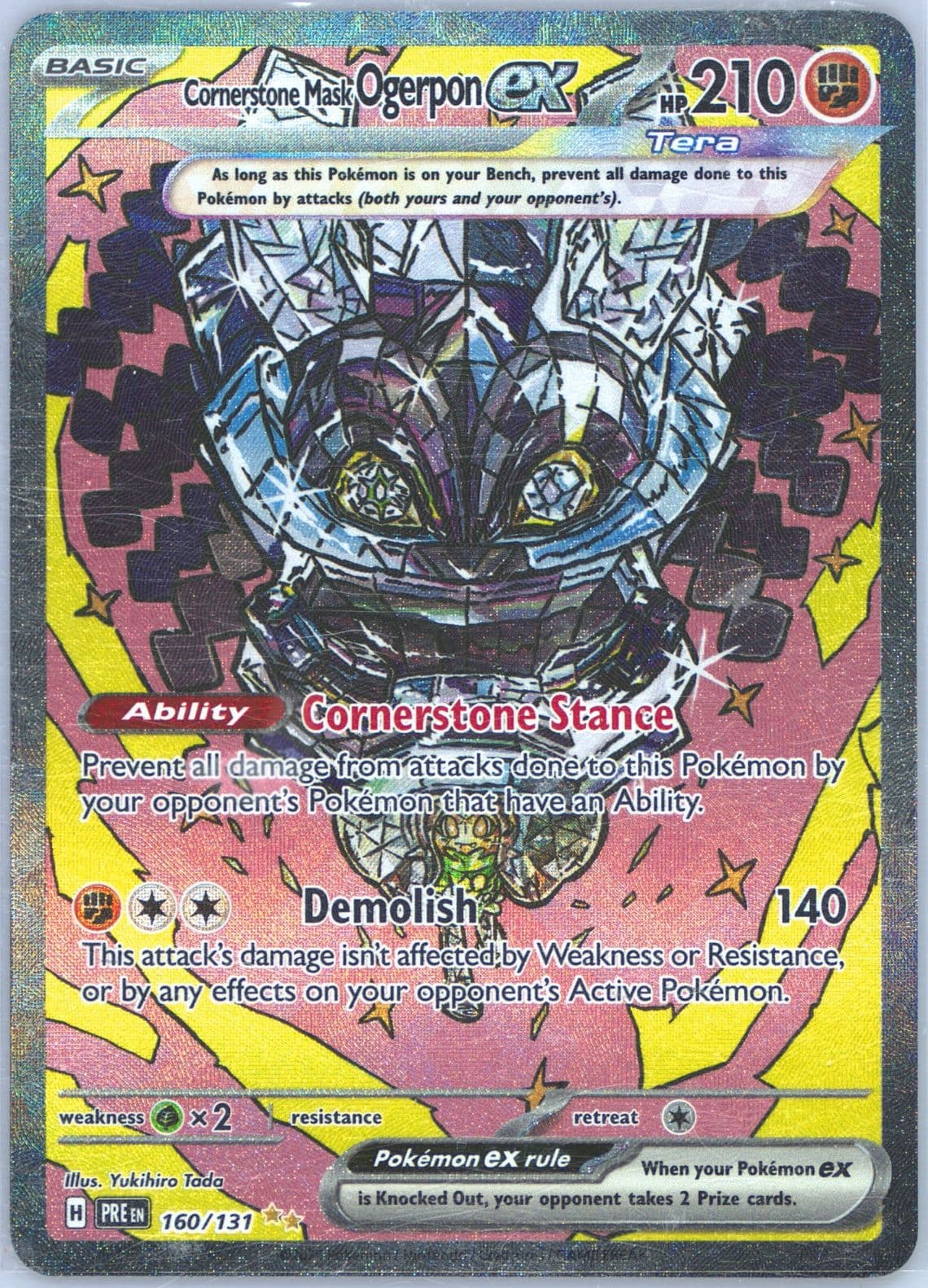 Cornerstone Mask Ogerpon EX Special Illustration Rare (160) 2025 Pokemon Pre EN-Prismatic Evolutions