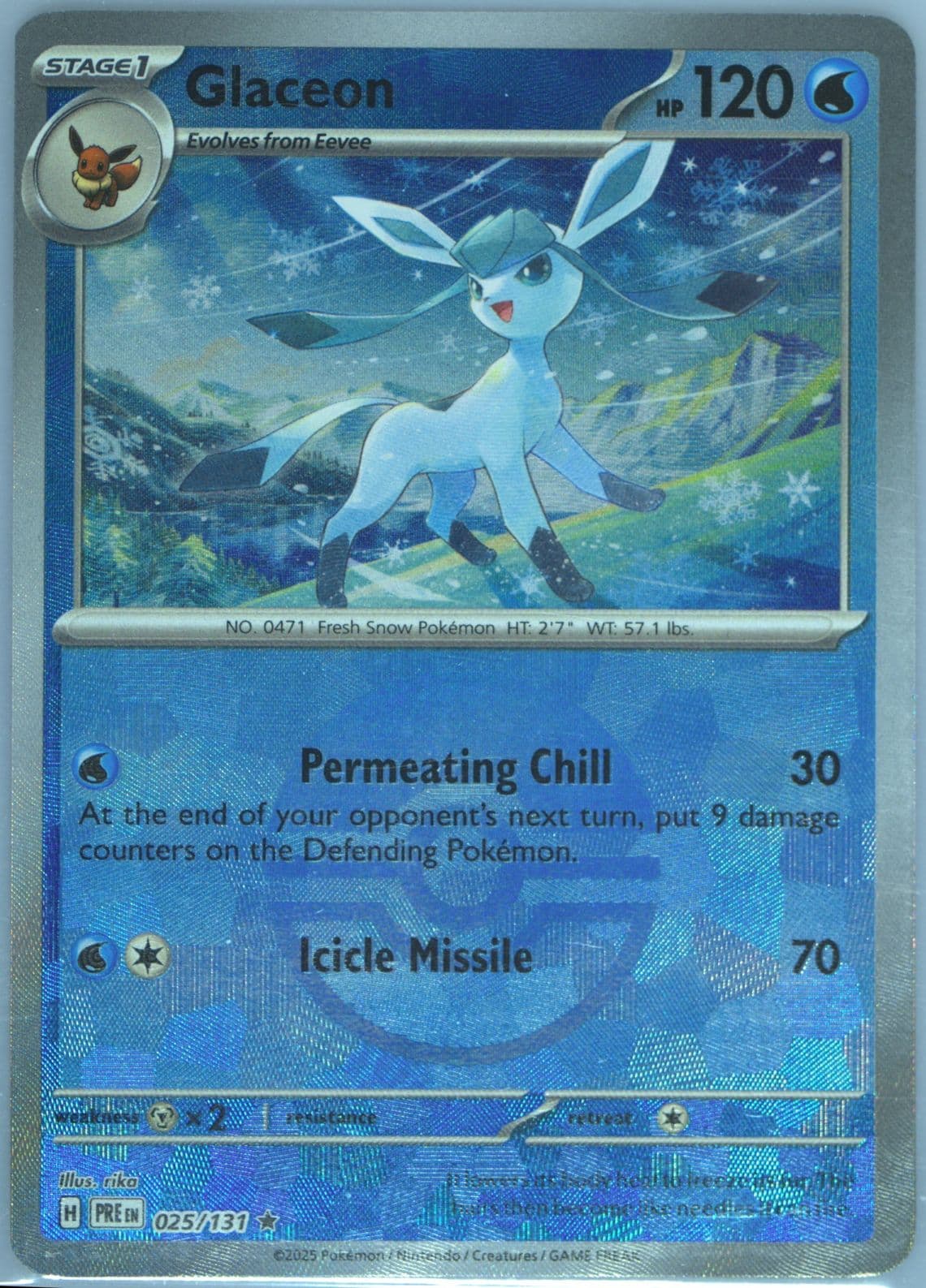 Glaceon Poke Ball Reverse Holo (025) 2025 Pokemon Pre EN-Prismatic Evolutions