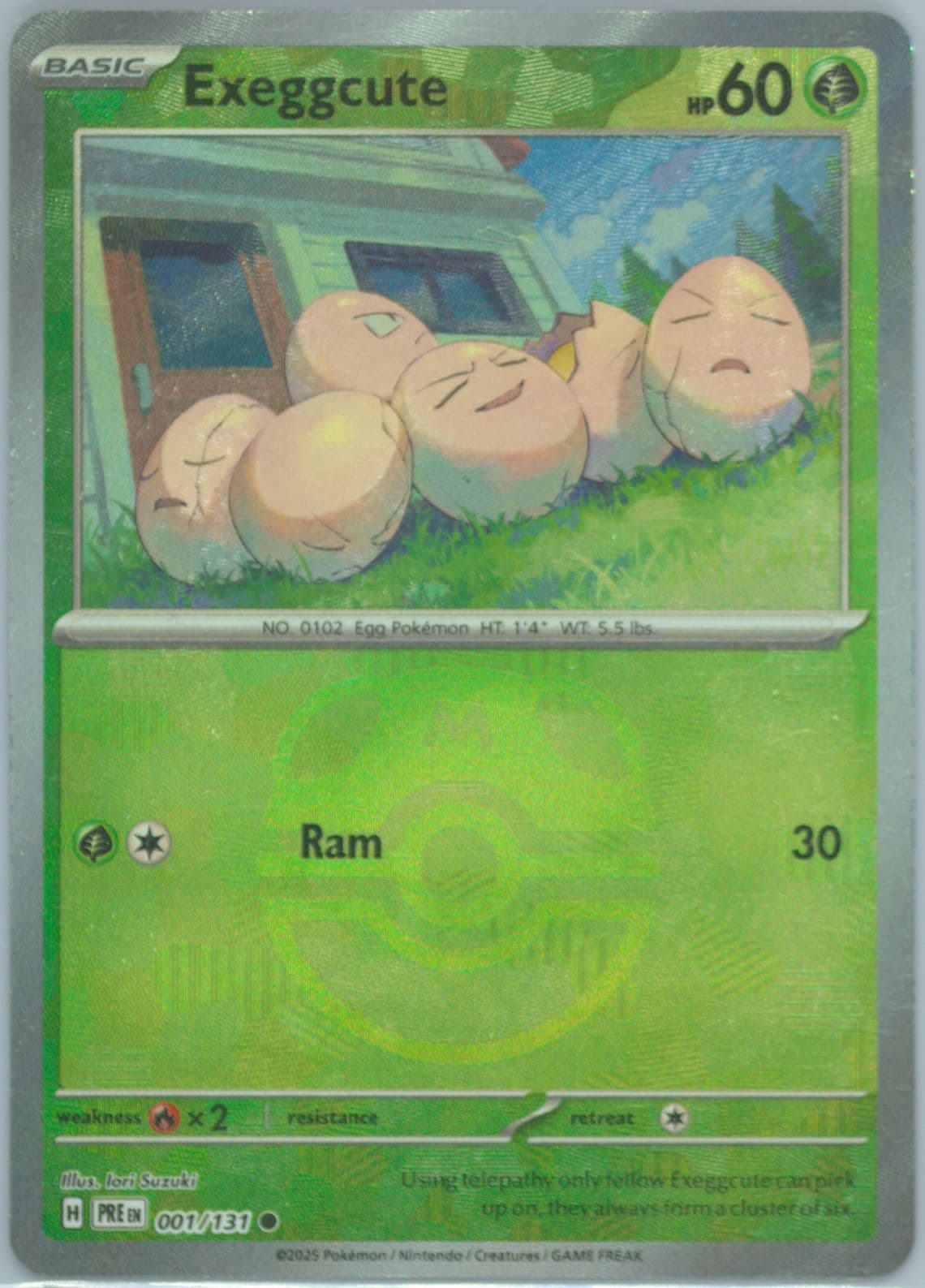 Exeggcute Master Ball Reverse Holo (001) 2025 Pokemon Pre EN-Prismatic Evolutions