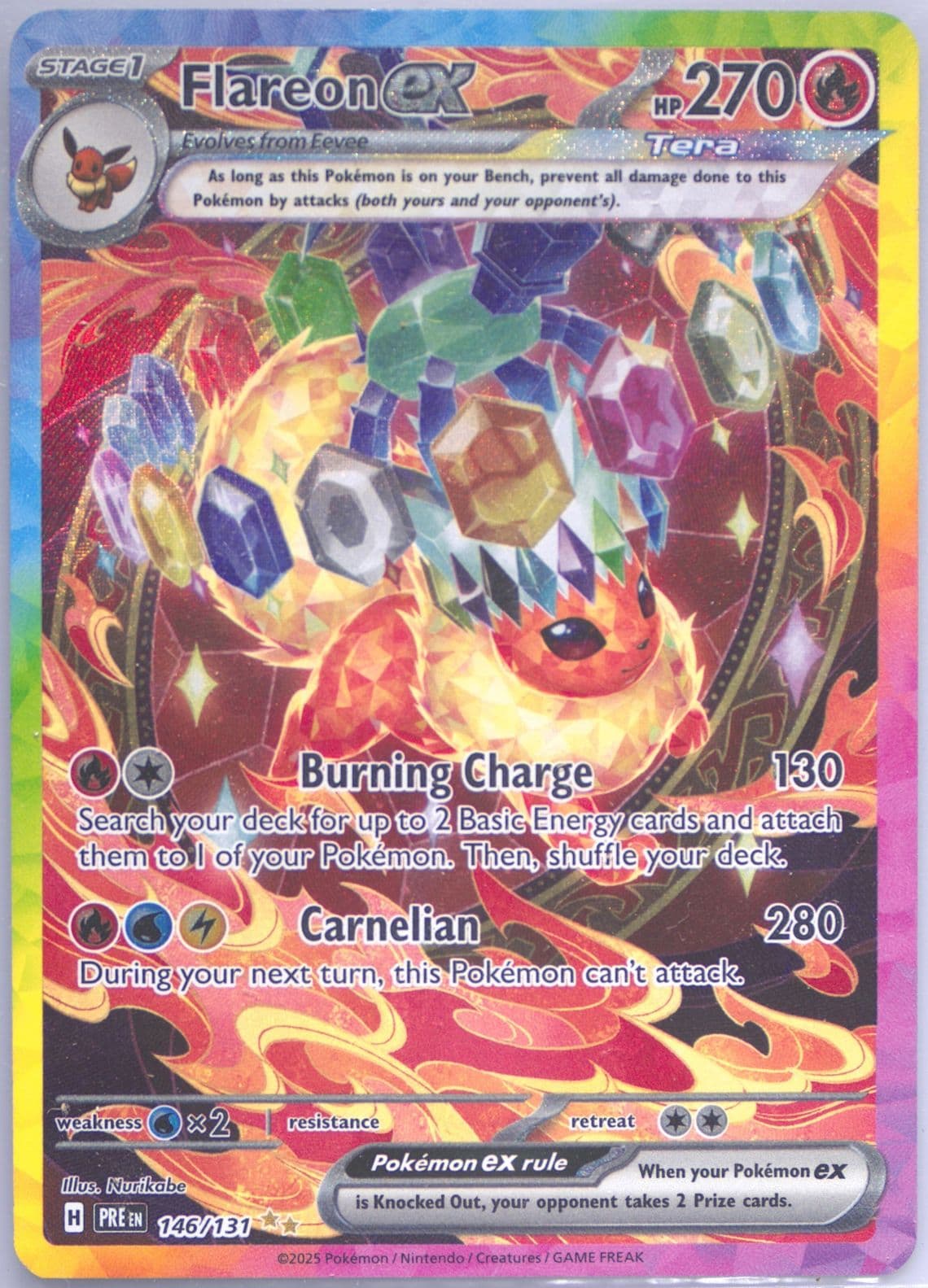 Flareon EX Special Illustration Rare (146) 2025 Pokemon Pre EN-Prismatic Evolutions