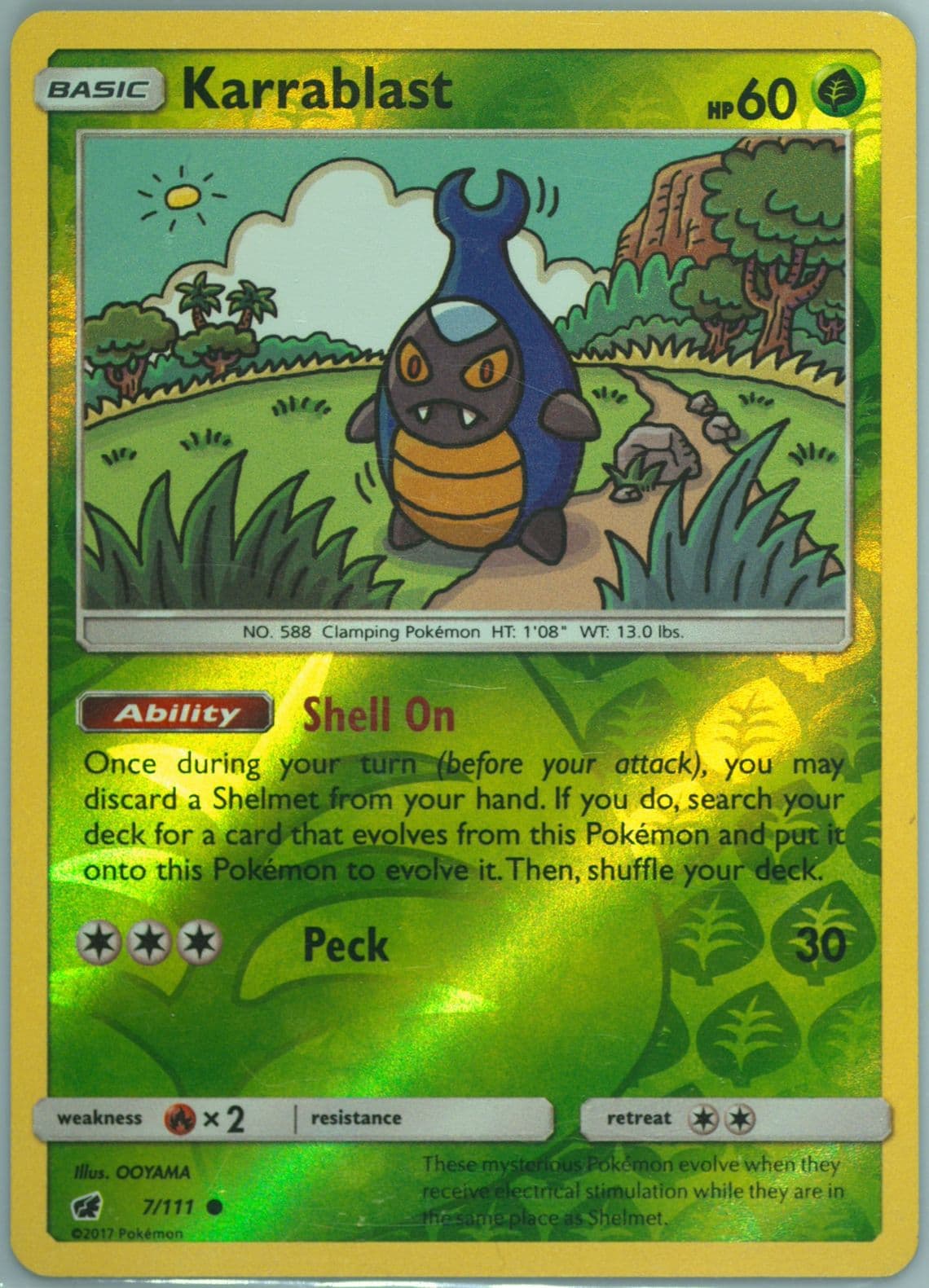 Karrablast-Reverse Foil (7) 2017 Pokemon Sun & Moon Crimson Invasion